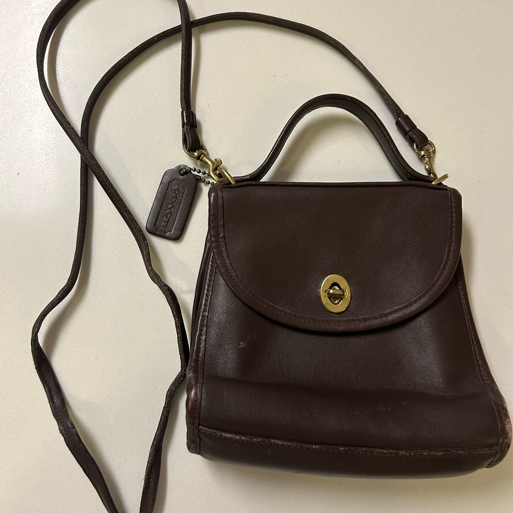 VINTAGE Coach Brown Leather Crossbody Bag No. K5C-9919